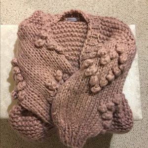 Hand woven mauve cardigan